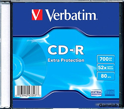 Диск CD-R Verbatim 700Mb 52x Slim case (1шт) (43347)43347