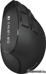 Мышь Оклик 990MW черный оптическая (2400dpi) silent беспроводная BT/Radio USB для ноутбука (9but)