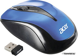 Мышь Acer OMR132 синий/черный оптическая (1000dpi) беспроводная USB для ноутбука (2but)