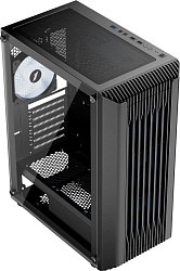 Корпус 1STPLAYER BULLET HUNTER H6 ARGB Black / ATX / 4x120mm ARGB fans / H6-BK-4F7