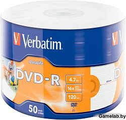 Диск DVD-R Verbatim 4.7Gb 16x bulk (50шт) Printable (43793)