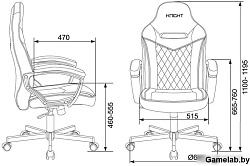 Кресло игровое Бюрократ VIKING 6 KNIGHT Fabric черный с подголов. крестовина металл