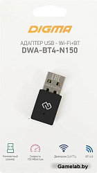 Сетевой адаптер WiFi + Bluetooth Digma DWA-BT4-N150 N150 USB 2.0 (ант.внутр.) 1ант. (упак.:1шт)