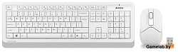 Клавиатура + мышь A4Tech Fstyler FG1012 клав:белый мышь:белый USB беспроводная Multimedia