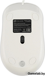 Мышь Оклик 310M белый/серый оптическая (2400dpi) USB для ноутбука (4but)