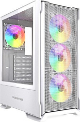Корпус Powercase Mistral AZ4W ARGB, Tempered Glass, 4x 120mm ARGB Fans, белый, ATX  (CMAZW-A4)
