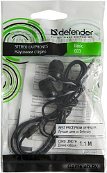 Нaушники BASIC 603 BLACK 63603 DEFENDER Наушники вставки Basic 603 черный