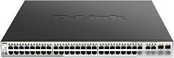 D-Link PROJ Smart L2 Switch 481000Base-T PoE, 4Combo 1000Base-T/SFP, PoE Budget 370W, Compact CLI