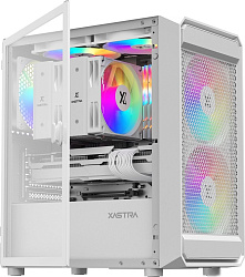 Корпус XASTRA  A303M 3ARGB White mATX/Mesh/ tempered glass / 2x140mm + 1x120mm ARGB PWM fans/ Door/ 