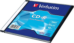 Диск CD-R Verbatim 700Mb 52x Slim case (1шт) (43347)43347