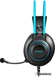 Наушники с микрофоном A4Tech Fstyler FH200U серый/синий 2м накладные USB оголовье (FH200U BLUE)