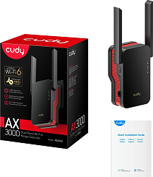 Повторитель беспроводного сигнала Cudy RE3000 AX3000 Wi-Fi черный