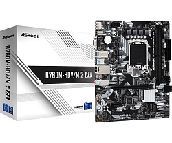 ASROCK B760M-HDV/M.2 D4, LGA1700, B760, 4*DDR4, HDMI+DP+D-Sub, 4xSATA3 6.0 (RAID), M.2 Socket, 4xUSB