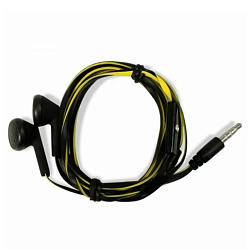 Наушники-вкладыши c микрофоном Human Friends Travel Sound "Acid" Black with yellow cable, Acid