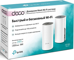 Бесшовный Mesh роутер TP-Link Deco E4 (DECO E4(2-PACK)) AC1200 10/100BASE-TX белый (упак.:2шт)