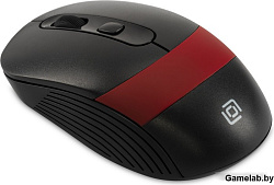 Мышь Оклик 310MW черный/красный оптическая (3200dpi) беспроводная USB для ноутбука (4but)
