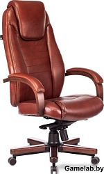 Кресло руководителя Бюрократ T-9923WALNUT светло-коричневый Leather Eichel кожа крестов. металл/дере