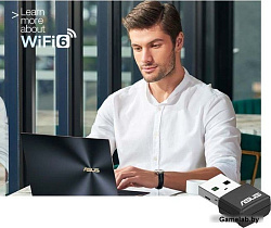 ASUS USB-AX55 NANO // WI-FI 802.11ax/ac/a/g/n, 400 + 867 Mbps USB 3.0 Adapter + 2 antenna ; 90IG06X0