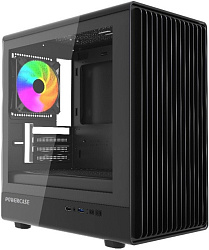 Корпус Powercase Mistral Micro C4B ARGB, Tempered Glass, 4x 120mm ARGB PWM Fan, чёрный, mATX  (CMMCB