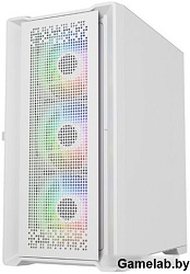 Корпус Powercase ByteFlow Micro White, Tempered Glass, 4х 120mm ARGB fans, ARGB HUB, белый, mATX  (C