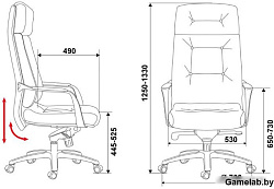 Кресло руководителя Бюрократ _DAO коричневый кожа с подголов. крестовина алюминий