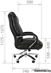 Chairman 405 Офисное кресло (экокожа, хромированный металл, газпатрон 4 кл, ролики BIFMA 5,1, механи