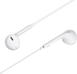 Гарнитура вкладыши Hoco L7 Plus 1.2м белый проводные в ушной раковине