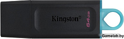 Флеш Диск Kingston 64Gb DataTraveler Exodia DTX/64GB USB3.1 черный/голубой