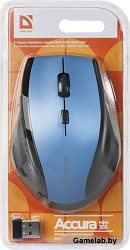 Мышь беспроводная Defender Accura MM-365 Blue USB оптическая, 1600 dpi, 5 кнопок + колесо