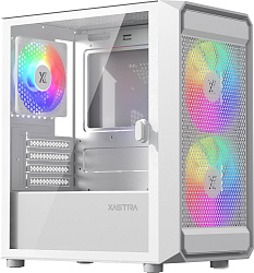 Корпус XASTRA  A303M 3ARGB White mATX/Mesh/ tempered glass / 2x140mm + 1x120mm ARGB PWM fans/ Door/ 