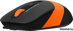 Мышь A4Tech Fstyler FM10S черный/оранжевый оптическая (1600dpi) silent USB (3but)