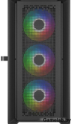 Корпус Powercase ByteFlow Micro Black, Tempered Glass, 4х 120mm ARGB fans, ARGB HUB, чёрный, mATX  (