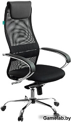 Кресло руководителя Бюрократ CH-609SL черный TW-01 TW-11 эко.кожа/сетка с подголов. крестов. металл 