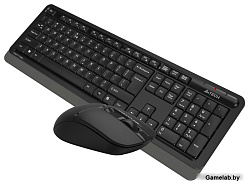 Клавиатура + мышь A4Tech Fstyler FG1012 клав:черный/серый мышь:черный USB беспроводная Multimedia
