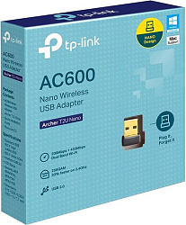 Сетевой адаптер WiFi TP-Link Archer T2U NANO USB 2.0 (ант.внутр.) 1ант.
