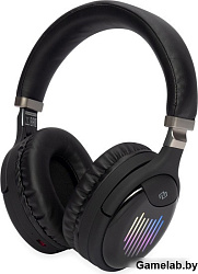 Гарнитура накладные Digma BT-16 черный беспроводные bluetooth оголовье (BT-16B)