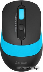Мышь A4 Fstyler FG10S черный/синий оптическая (2000dpi) silent беспроводная USB (4but)