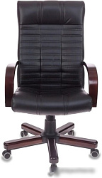 Кресло руководителя Бюрократ KB-10WALNUT черный эко.кожа крестов. металл/дерево