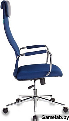 Кресло руководителя Бюрократ KB-9N синий TW-05N TW-10N сетка с подголов. крестовина металл хром