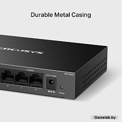 MERCUSYS MS108GS, 8-портовый гигабитный настольный коммутатор,стальной настольный корпус, возможност