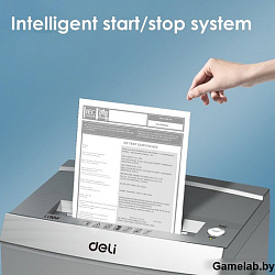 Шредер Deli ET096 серебристый (секр.P-5) фрагменты 16лист. 30лтр. CD