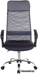 Кресло руководителя Бюрократ KB-6N темно-серый TW-04 TW-12 сетка с подголов. крестовина металл хром