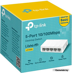 Коммутатор TP-Link LS1005 5x100Mb неуправляемый