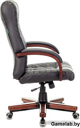 Кресло руководителя Бюрократ KB-10WALNUT черный кожа крестов. металл/дерево