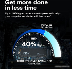 Crucial Твердотельный накопитель SSD Crucial M.2 2280 500GB Crucial T500 Client SSD CT500T500SSD8 PC