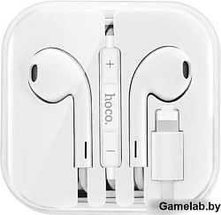 Гарнитура вкладыши Hoco L7 Plus 1.2м белый проводные в ушной раковине