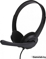 Наушники с микрофоном Оклик HS-M600 черный 1.6м накладные оголовье (1900372)