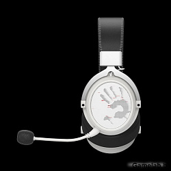 Наушники с микрофоном A4Tech Bloody MR590 Sports белый/черный 1.5м мониторные BT/Radio/3.5mm оголовь