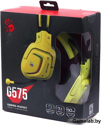 Наушники с микрофоном A4Tech Bloody G575 Punk желтый/черный 2м мониторные USB оголовье (G575 PUNK)