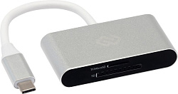 Устройство чтения карт памяти Type C Digma CR-С2501-S серебристый